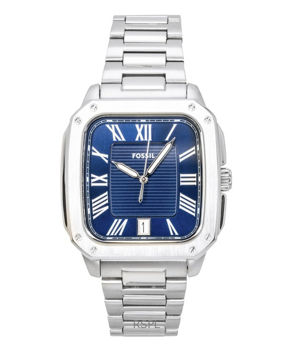 Reloj Fossil Crosby de acero inoxidable con esfera azul de cuarzo FS6121 para hombre