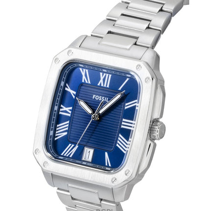 Reloj Fossil Crosby de acero inoxidable con esfera azul de cuarzo FS6121 para hombre