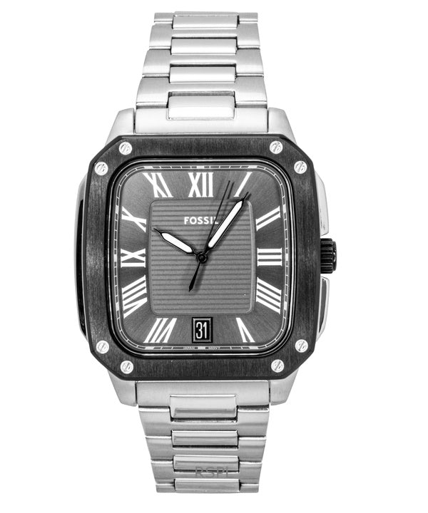 Reloj Fossil Crosby de acero inoxidable con esfera gris de cuarzo FS6122 para hombre