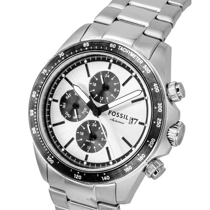 Reloj Fossil Autocross multifunción de acero inoxidable con esfera plateada de cuarzo FS6124 para hombre