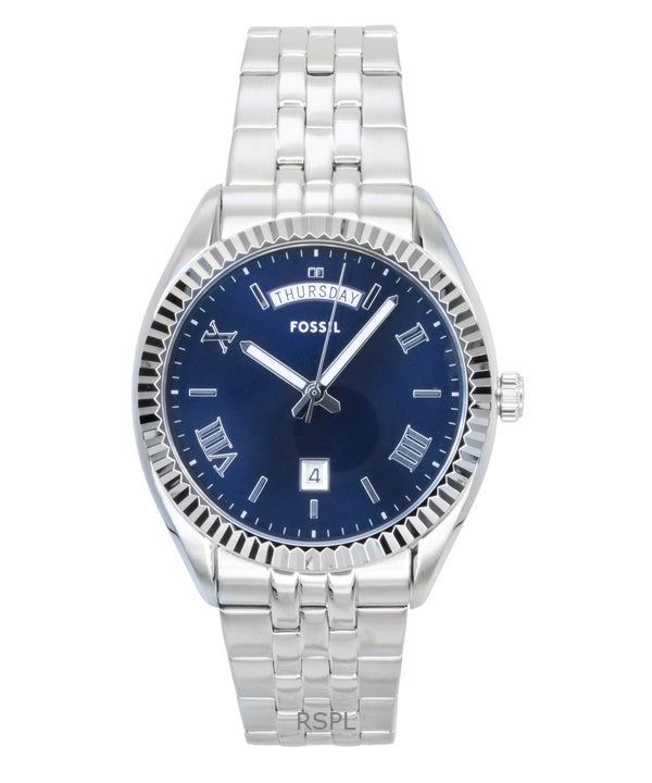 Reloj Fossil Campbell de cuarzo con esfera azul y acero inoxidable FS6140 para hombre