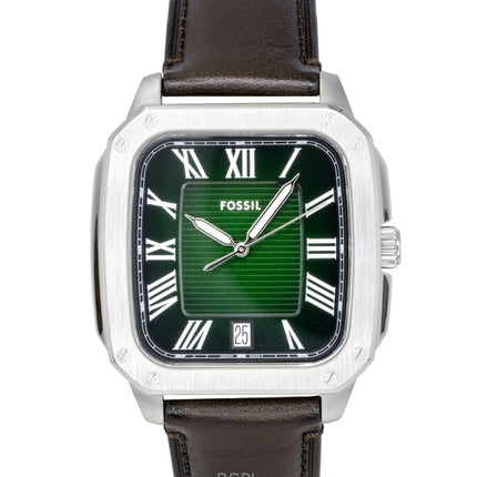 Reloj Fossil Crosby de cuarzo con correa de cuero y esfera verde FS6150 para hombre