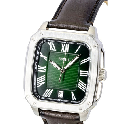 Reloj Fossil Crosby de cuarzo con correa de cuero y esfera verde FS6150 para hombre