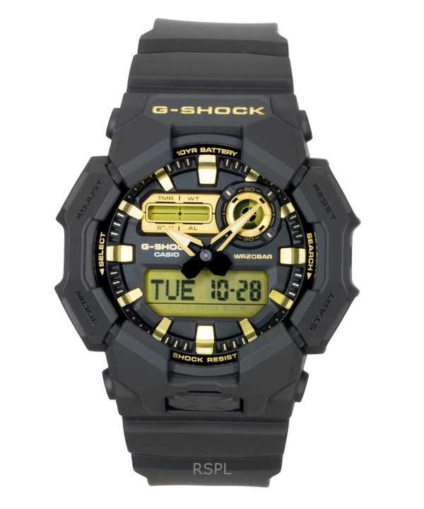 Reloj Casio G-Shock analógico-digital para hombre, con correa de resina de base biológica, esfera negra y movimiento de cuarzo GA-010GB-1A9, resistente al agua hasta 200 m.