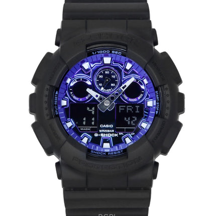 Reloj Casio G-Shock analógico digital con correa de resina y esfera azul de cuarzo GA-100FL-1A 200M para hombre