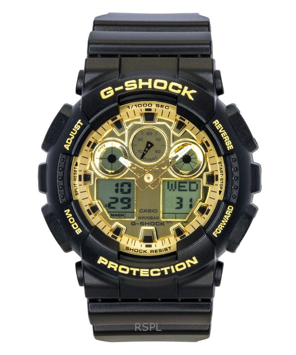 Reloj Casio G-Shock GA-100GGB-1A9 para hombre, analógico-digital, con correa de resina, esfera dorada y movimiento de cuarzo (200 m).