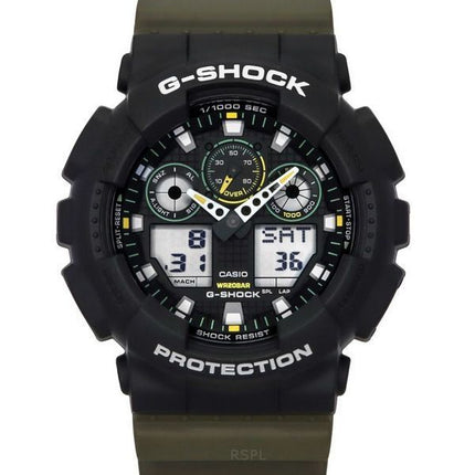 Reloj analógico digital Casio G-Shock GA-100TU-1A3 de cuarzo con correa de resina y esfera negra, 200 m, para hombre