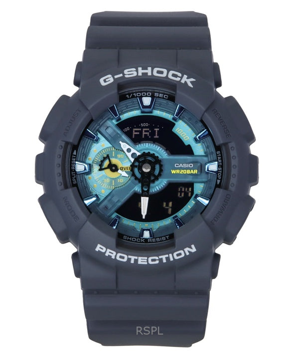 Reloj Casio G-Shock analógico digital de resina de base biológica con esfera azul de cuarzo GA-110AS-2A 200M para hombre