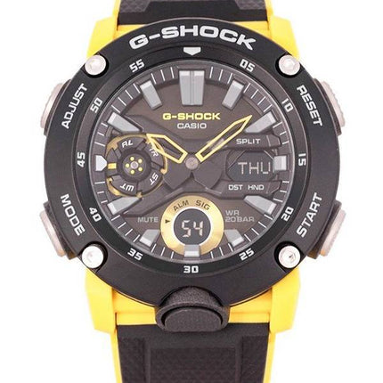 Casio G-Shock Carbon Core Guard Analógico digital Esfera negra Cuarzo GA-2000-1A9 GA2000-1 200M Reloj para hombre