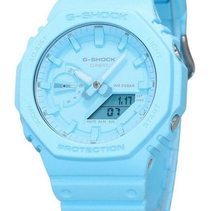Reloj Casio G-Shock analógico digital con base biológica, correa de resina, esfera azul, cuarzo GA-2100-2A2 200M para hombre