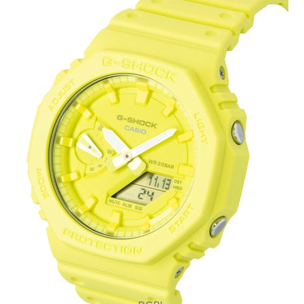 Reloj Casio G-Shock analógico digital con correa de resina de base biológica, esfera verde, cuarzo GA-2100-9A9, 200 m, para hombre