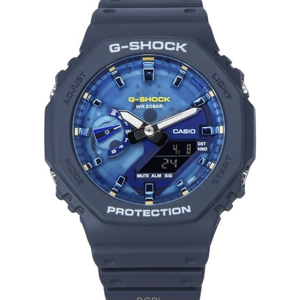Reloj Casio G-Shock analógico digital con correa de resina de base biológica, esfera azul, cuarzo GA-2100AS-2A, 200 m, para hombre