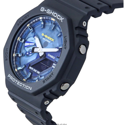 Reloj Casio G-Shock analógico digital con correa de resina de base biológica, esfera azul, cuarzo GA-2100AS-2A, 200 m, para hombre