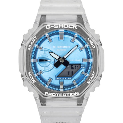 Reloj Casio G-Shock analógico digital con correa de resina y esfera azul, cuarzo GA-2100BM-7A2, 200 m, unisex