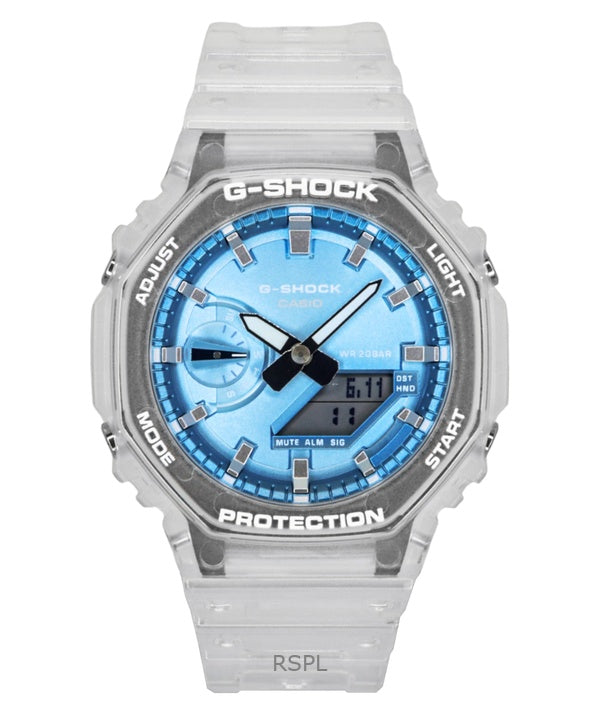 Reloj Casio G-Shock analógico digital con correa de resina y esfera azul, cuarzo GA-2100BM-7A2, 200 m, unisex