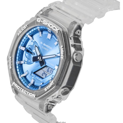 Reloj Casio G-Shock analógico digital con correa de resina y esfera azul, cuarzo GA-2100BM-7A2, 200 m, unisex