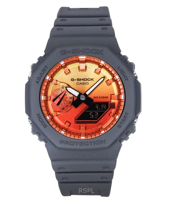 Reloj Casio G-Shock analógico digital con correa de resina de base biológica, esfera multicolor, cuarzo GA-2100FL-8A, 200 m, para hombre