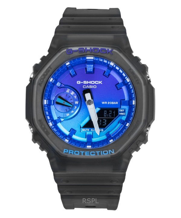 Reloj Casio G-Shock analógico digital con correa de resina y esfera azul de cuarzo GA-2100FLS-8A2 para hombre, 200 m