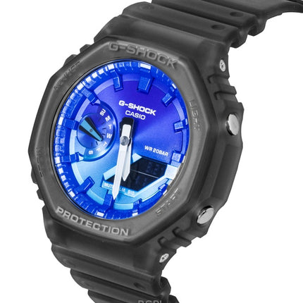 Reloj Casio G-Shock analógico digital con correa de resina y esfera azul de cuarzo GA-2100FLS-8A2 para hombre, 200 m