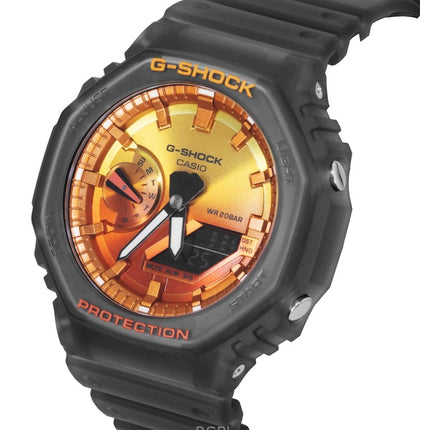 Reloj Casio G-Shock analógico digital con correa de resina y esfera naranja de cuarzo GA-2100FLS-8A4, 200 m, para hombre