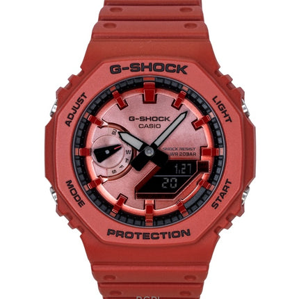 Reloj Casio G-Shock analógico digital rojo con correa de resina de base biológica GA-2100RRB-4A de cuarzo, 200 m, para hombre