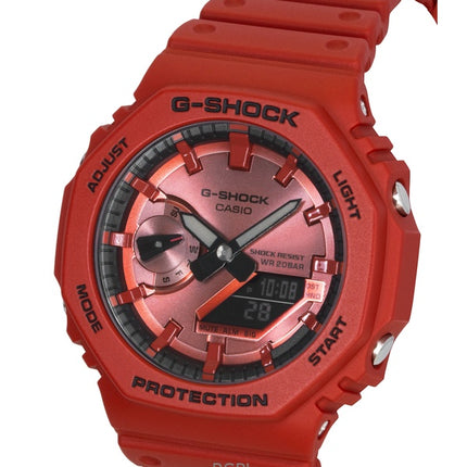 Reloj Casio G-Shock analógico digital rojo con correa de resina de base biológica GA-2100RRB-4A de cuarzo, 200 m, para hombre