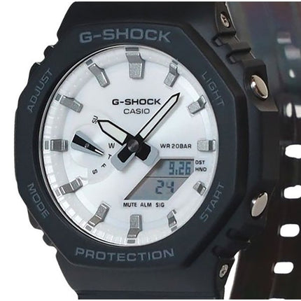 Reloj analógico digital Casio G-Shock GA-2100WD-1A de cuarzo con correa de resina de base biológica y esfera blanca, 200 m, para