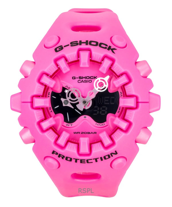 Reloj Casio G-Shock analógico digital con correa de resina rosa y esfera rosa de cuarzo GA-V01-4A 200M para hombre