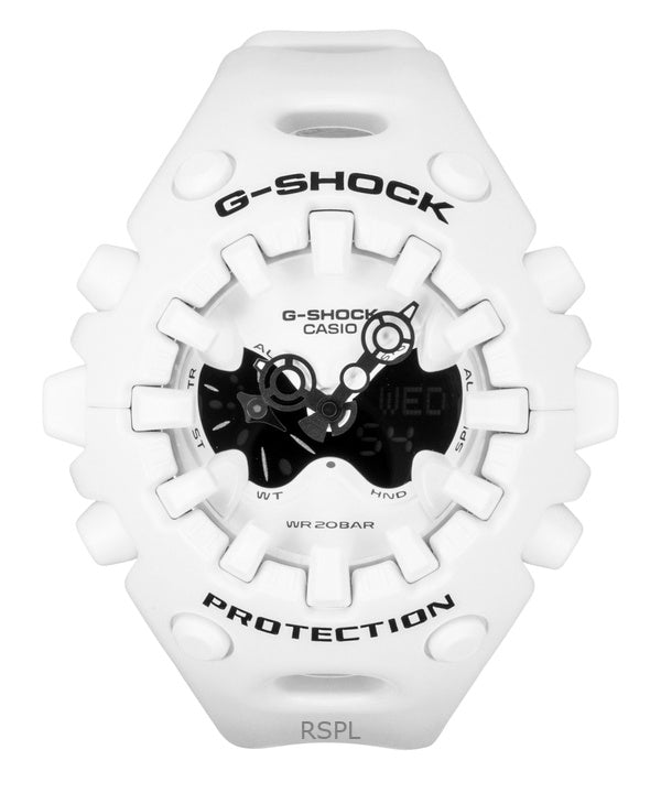Reloj Casio G-Shock analógico digital con correa de resina blanca, esfera blanca, cuarzo GA-V01-7A, 200 m, para hombre