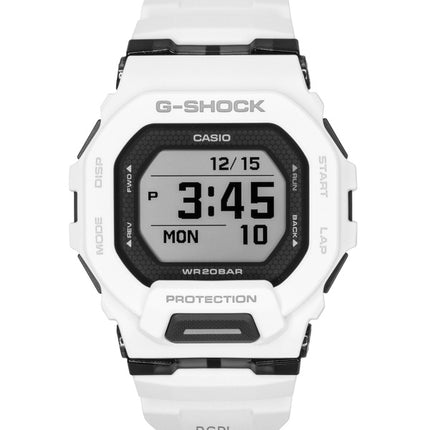 Reloj Casio G-Shock G-Squad Digital Smartphone Link con correa de resina blanca de cuarzo GBD-200-7 200M para hombre