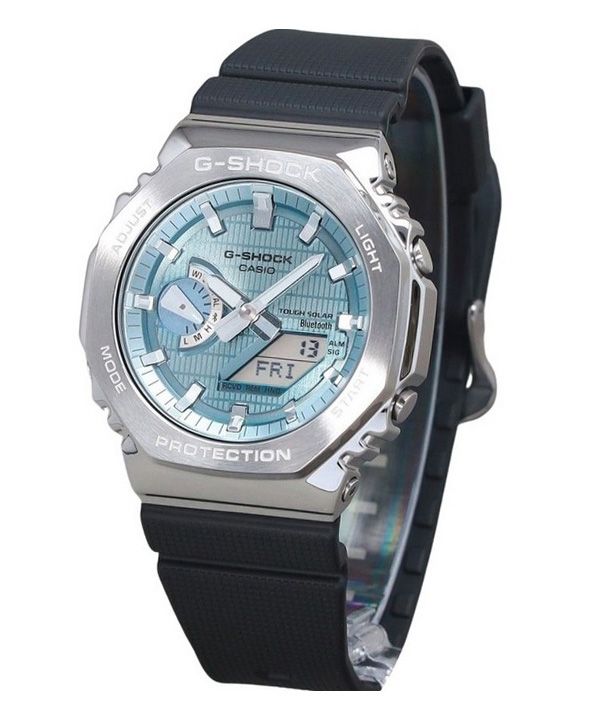 Reloj Casio G-Shock G-Steel analógico digital con enlace para teléfono inteligente, esfera azul hielo, resistente al agua, solar