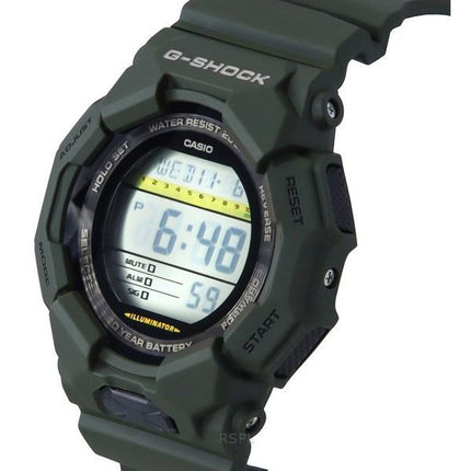 Reloj Casio G-Shock Digital de cuarzo con esfera negra y correa de resina verde de base biológica GD-010-3 200M para hombre