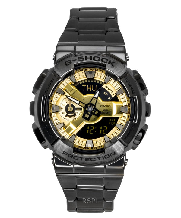 Reloj Casio G-Shock analógico digital de acero inoxidable con esfera dorada de cuarzo GM-110BD-1A9 200M para hombre