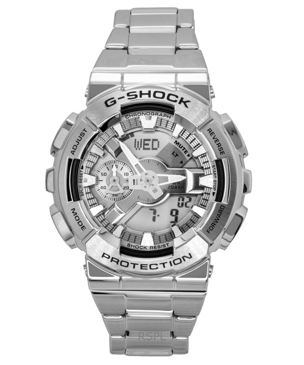 Reloj Casio G-Shock analógico digital de acero inoxidable con esfera gris de cuarzo GM-110D-8A 200M para hombre