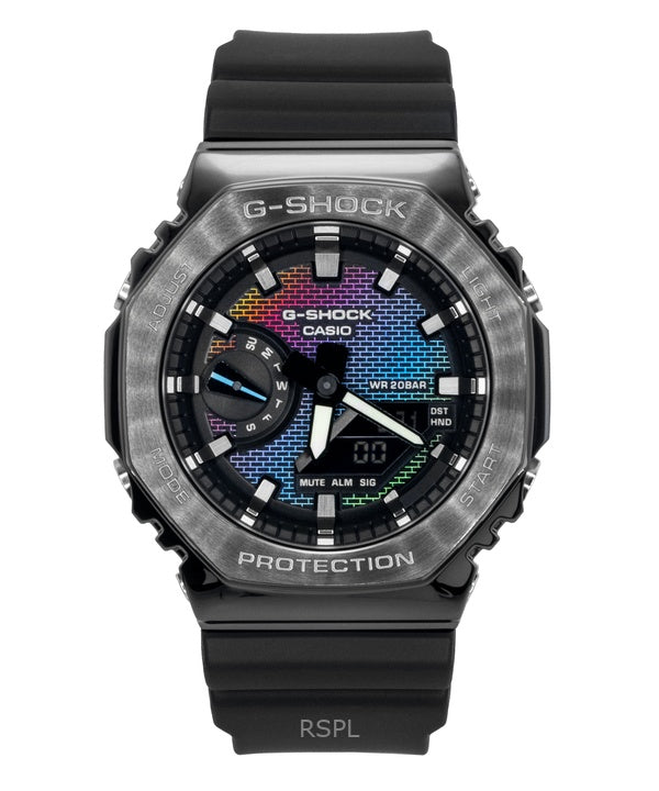 Reloj Casio G-Shock G-Steel analógico digital con correa de resina de base biológica, esfera multicolor, cuarzo GM-2100BRW-1A, 200 m, para hombre