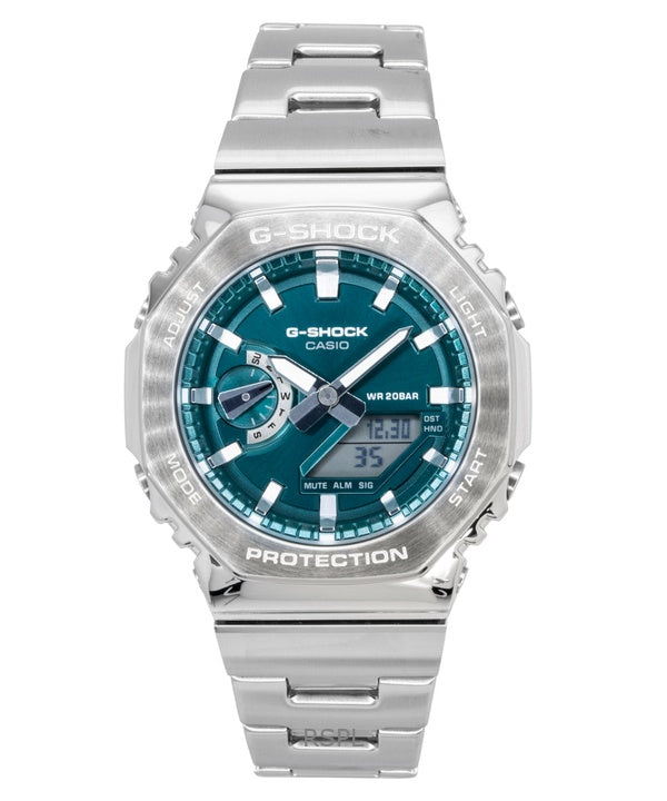 Reloj Casio G-Shock G-Steel analógico digital de acero inoxidable con esfera verde de cuarzo GM-2110D-3A1 200M para hombre