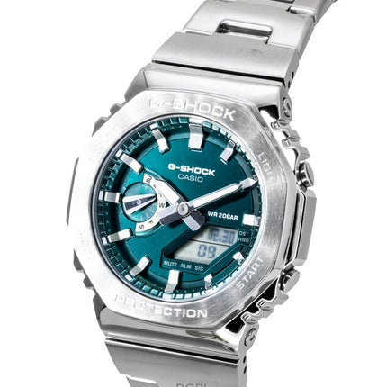 Reloj Casio G-Shock G-Steel analógico digital de acero inoxidable con esfera verde de cuarzo GM-2110D-3A1 200M para hombre