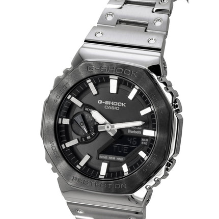 Reloj Casio G-Shock analógico digital de metal con enlace para smartphone, esfera negra, solar, GM-B2100BT-1A, 200 m, para hombre