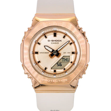 Reloj Casio G-Shock analógico digital de cuarzo GM-S2110PG-4A para mujer, correa de resina de base biológica, esfera de oro rosa, 200 m