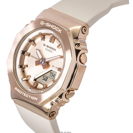 Reloj Casio G-Shock analógico digital de cuarzo GM-S2110PG-4A para mujer, correa de resina de base biológica, esfera de oro rosa, 200 m