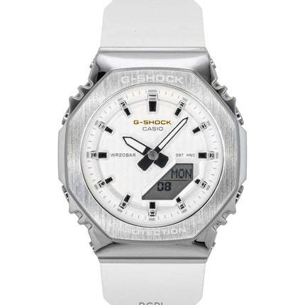 Reloj Casio G-Shock analógico digital de edición limitada con correa de resina de base biológica, esfera blanca, cuarzo GM-S2110SH-7A, 200 m, para mujer
