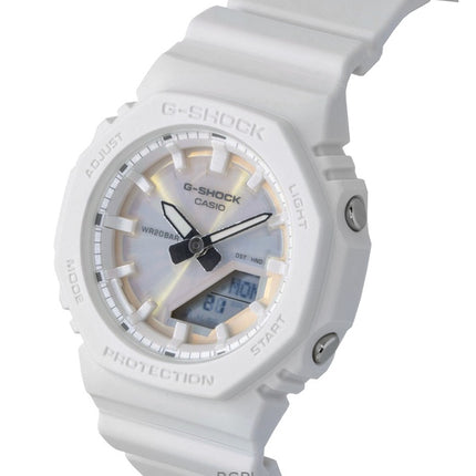 Reloj Casio G-Shock analógico digital con correa de resina y esfera blanca polarizada de cuarzo GMA-P2100PC-7A 200M para mujer