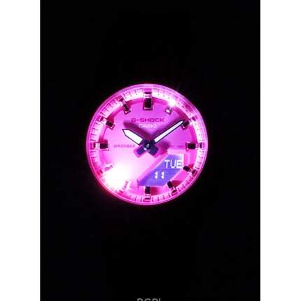 Reloj Casio G-Shock analógico digital de resina de base biológica con esfera rosa de cuarzo GMA-P2100PP-4A, 200 m, para mujer