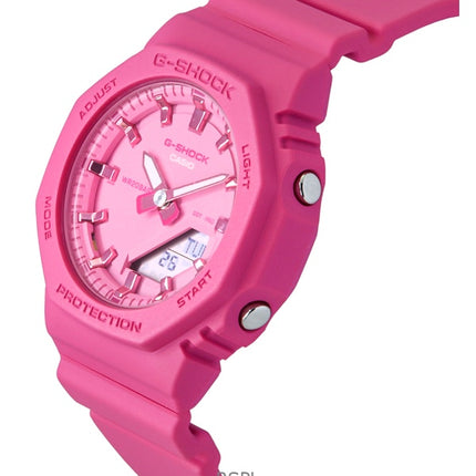 Reloj Casio G-Shock analógico digital de resina de base biológica con esfera rosa de cuarzo GMA-P2100PP-4A, 200 m, para mujer