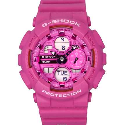 Reloj Casio G-Shock analógico digital de resina de base biológica con esfera rosa de cuarzo GMA-S140PP-4A, 200 m, para mujer