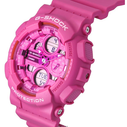 Reloj Casio G-Shock analógico digital de resina de base biológica con esfera rosa de cuarzo GMA-S140PP-4A, 200 m, para mujer