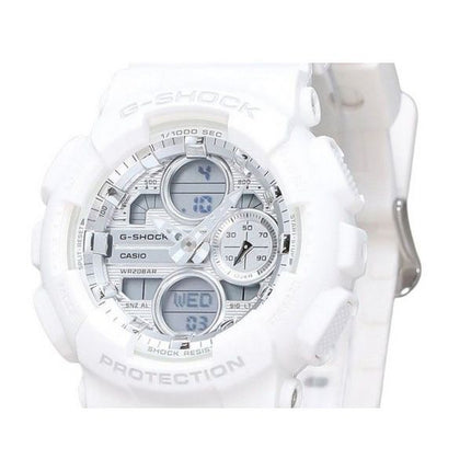 Reloj Casio G-Shock analógico digital con base biológica, correa de resina blanca, esfera plateada, cuarzo GMA-S140VA-7A 200M pa