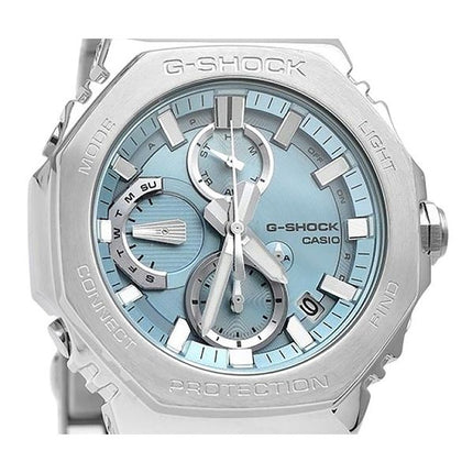 Reloj Casio G-Shock Full Metal analógico con cronógrafo y enlace para teléfono inteligente, esfera azul hielo, resistente al agu