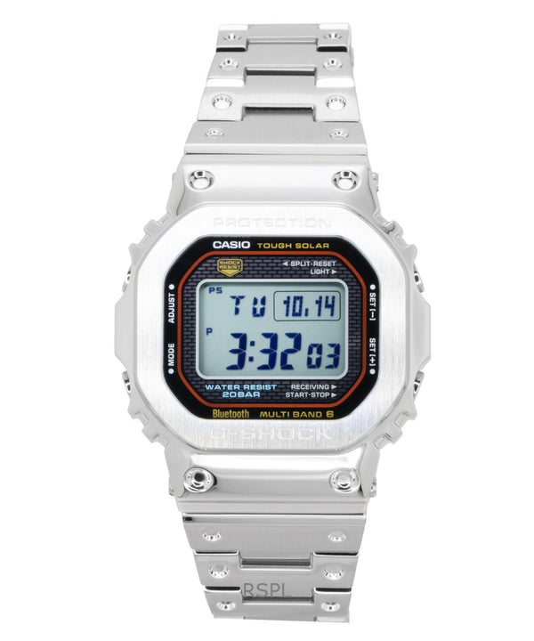 Reloj Casio G-Shock GMW-B5000D-1C de acero inoxidable con enlace para smartphone digital totalmente metálico y solar, 200 m, para hombre