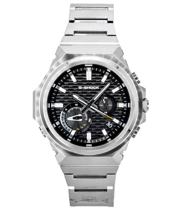 Reloj Casio G-Shock G-Steel analógico para hombre, con enlace para smartphone, acero inoxidable, esfera negra, solar, GST-B1000D-1A, 200 m